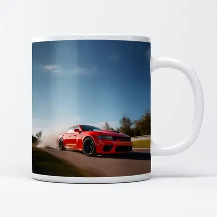 Dodge Charger Red Muscle Car On Track