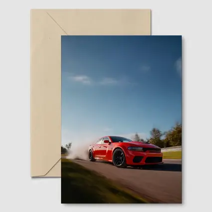 Dodge Charger Red Muscle Car On Track