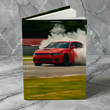 Red Dodge Charger Burnout on Track