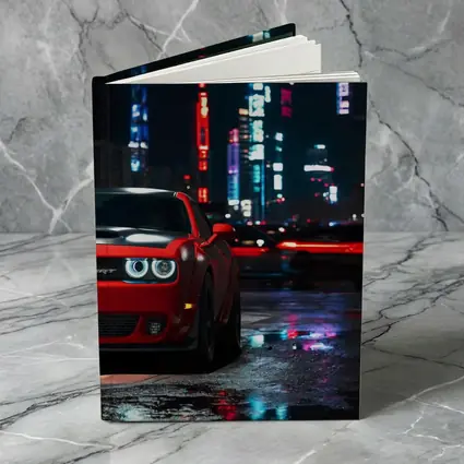Dodge Challenger SRT Red Neon City Night