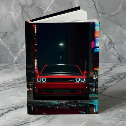 Dodge Challenger SRT Red Night City Street