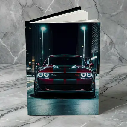 Dodge Challenger Red Stripes City Night Street