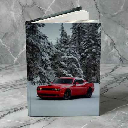 Dodge Challenger SRT Red Snow Winter Forest