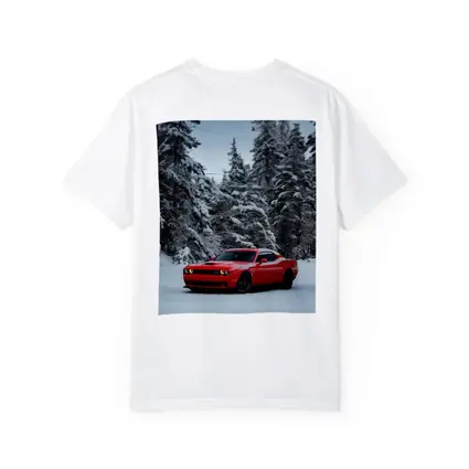 Dodge Challenger SRT Red Snow Winter Forest