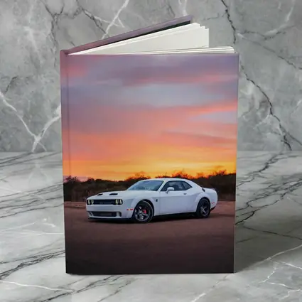 Dodge Challenger White Muscle Car Sunset Sky