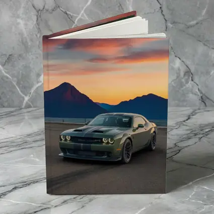 Dodge Challenger Muscle Car Sunset Mountains