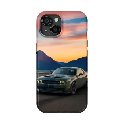Dodge Challenger Muscle Car Sunset Mountains