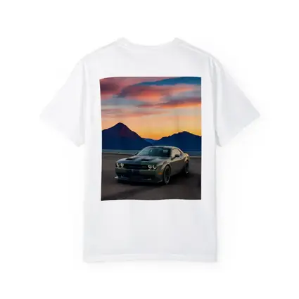 Dodge Challenger Muscle Car Sunset Mountains