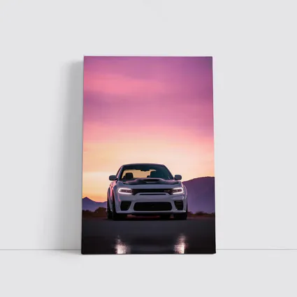 Dodge Charger Front View Sunset Sky