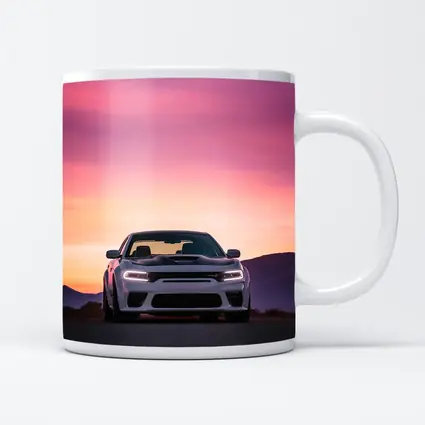 Dodge Charger Front View Sunset Sky