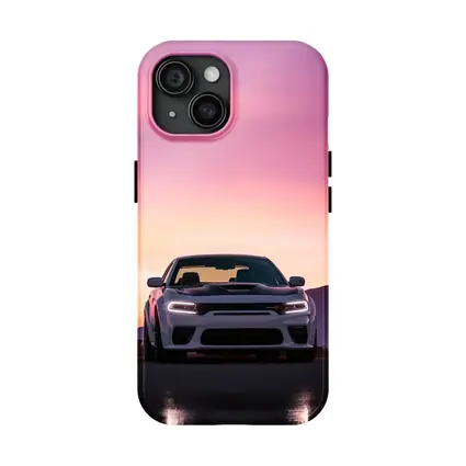 Dodge Charger Front View Sunset Sky