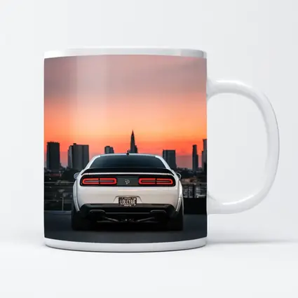 Dodge Challenger Rear City Sunset View
