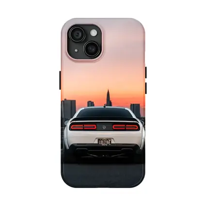 Dodge Challenger Rear City Sunset View
