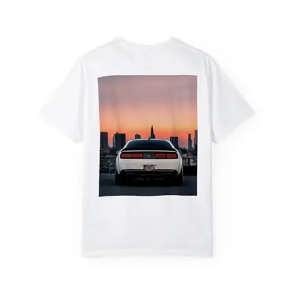 Dodge Challenger Rear City Sunset View