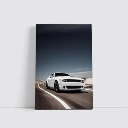 Dodge Challenger White Muscle Car Open Road