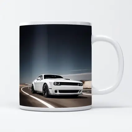 Dodge Challenger White Muscle Car Open Road