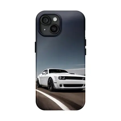 Dodge Challenger White Muscle Car Open Road