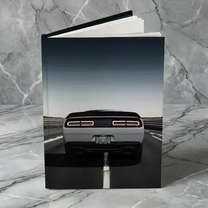 Dodge Challenger White Rear View Open Road