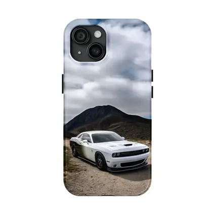 Dodge Challenger White Muscle Car Mountain Road