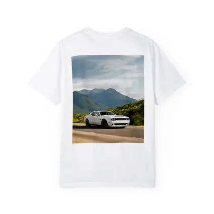 Dodge Challenger White Muscle Car Mountain Road
