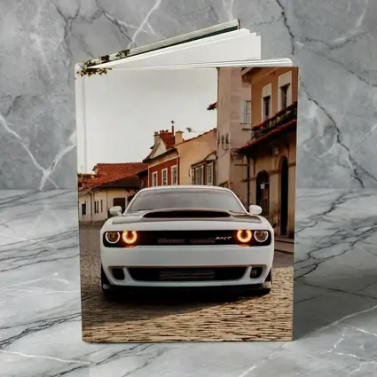 Dodge Challenger SRT White Cobblestone Street