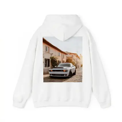 Dodge Challenger SRT White Cobblestone Street