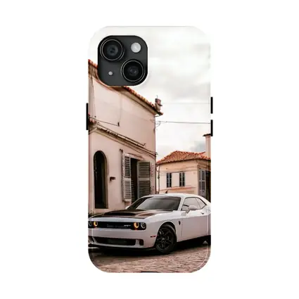 Dodge Challenger SRT White Old Town Street