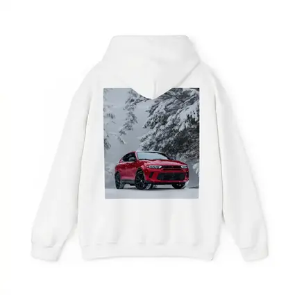 Dodge Hornet Red SUV Snowy Winter Forest