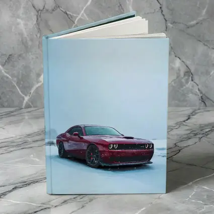 Dodge Challenger Red Muscle Car Snowy Winter