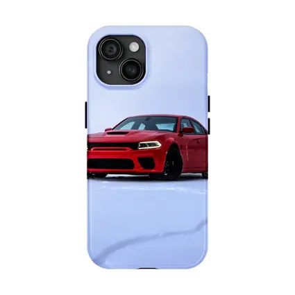 Dodge Charger Red Muscle Car Snow Scene