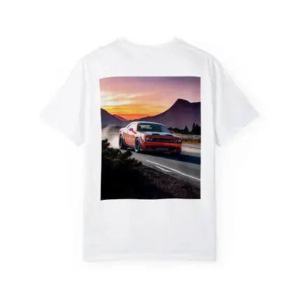 Dodge Challenger Red Car Mountain Sunset Road