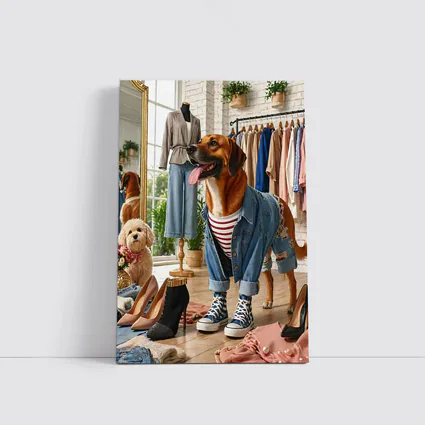 Stylish Dogs Dressed Up in Fashion Boutique