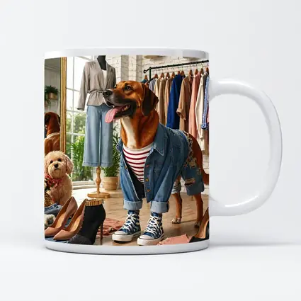 Stylish Dogs Dressed Up in Fashion Boutique