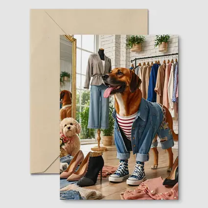 Stylish Dogs Dressed Up in Fashion Boutique