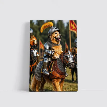 Golden Retriever Knight Medieval Tournament Adventure
