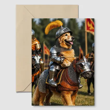 Golden Retriever Knight Medieval Tournament Adventure
