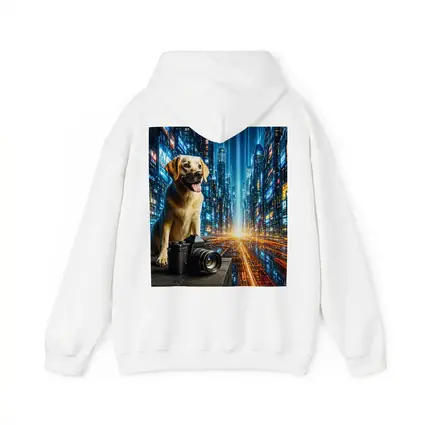 Labrador Dog Camera Neon Futuristic City