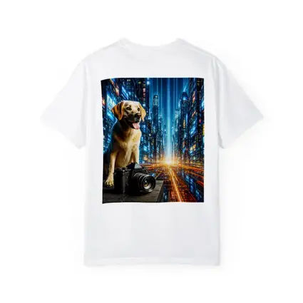 Labrador Dog Camera Neon Futuristic City