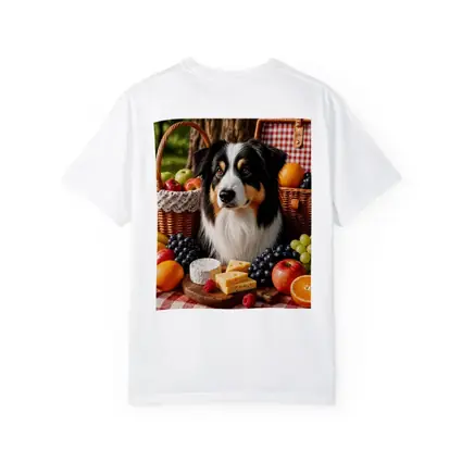 Australian Shepherd Picnic with Fruit Cheese