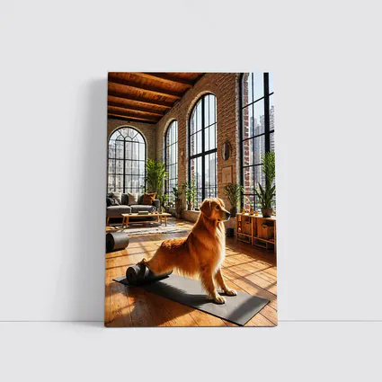 Golden Retriever Yoga Studio Loft Interior