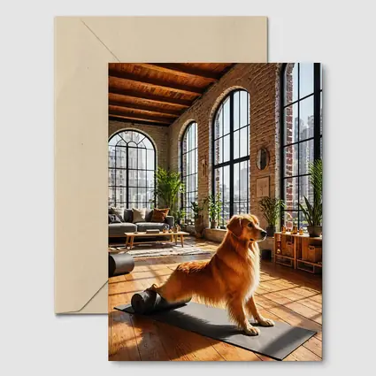 Golden Retriever Yoga Studio Loft Interior