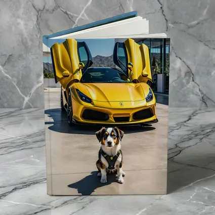 Australian Shepherd Puppy Yellow Ferrari F8