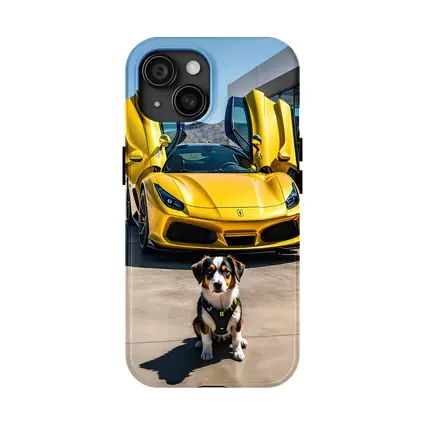 Australian Shepherd Puppy Yellow Ferrari F8