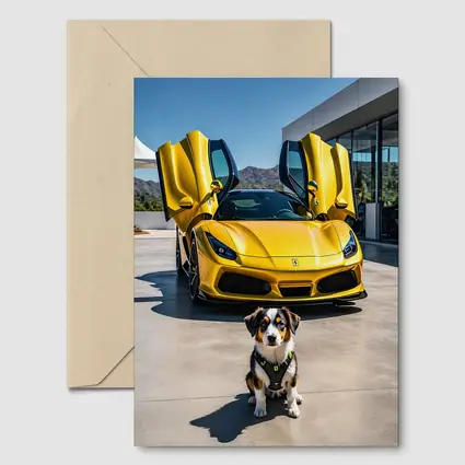 Australian Shepherd Puppy Yellow Ferrari F8
