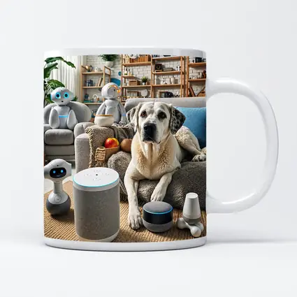 Labrador Dog With Smart Home Robots