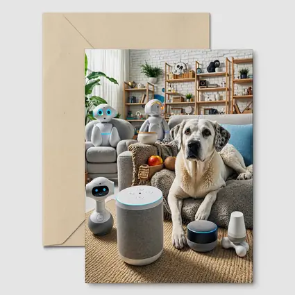 Labrador Dog With Smart Home Robots