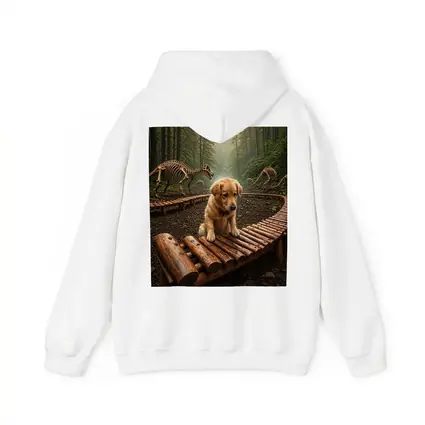 Golden Retriever Puppy Forest Dinosaur Skeletons