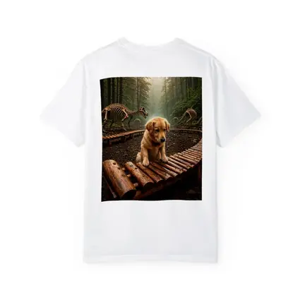 Golden Retriever Puppy Forest Dinosaur Skeletons