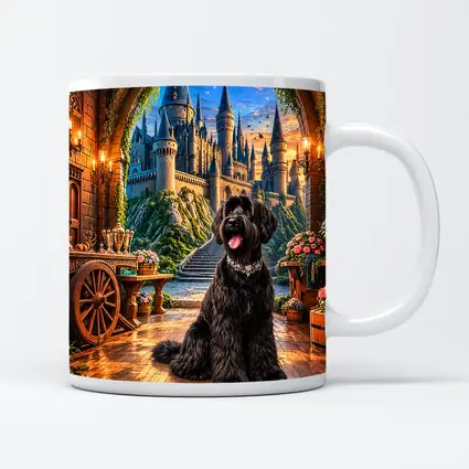 Black Schnauzer Dog at Fantasy Castle