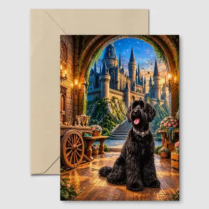 Black Schnauzer Dog at Fantasy Castle